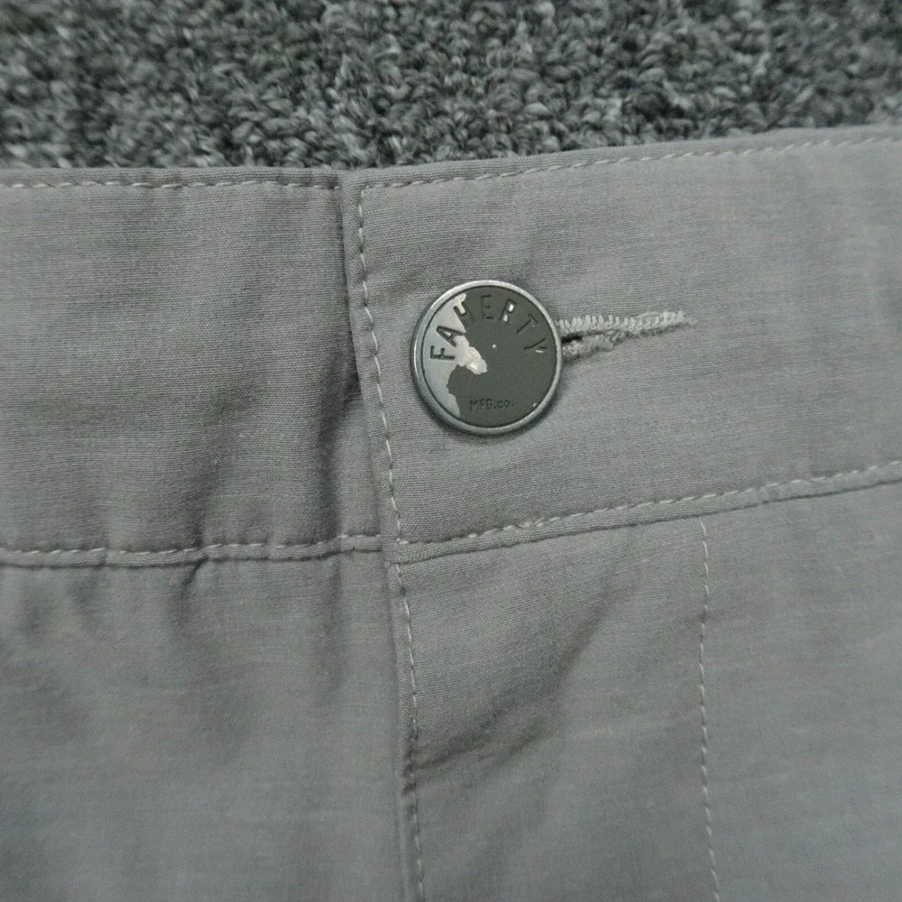 Faherty Shorts Mens 38 Gray All Day Chino Stretch Zip Pocket Lightweight *